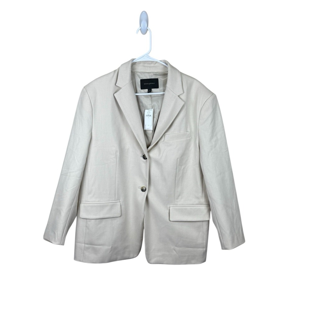 BANANA REPUBLIC Women's Cream/Ivory Oversized Two-button Blazer, Small, NWT